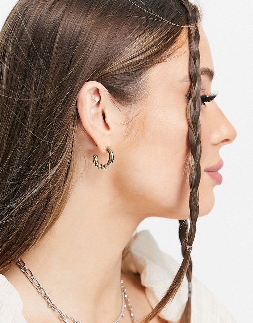 Accessorize statement half twist hoop earrings in gold