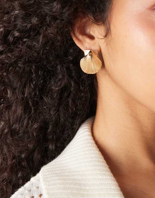 Accessorize - Statement oorhangers met schelp-ontwerp in goud