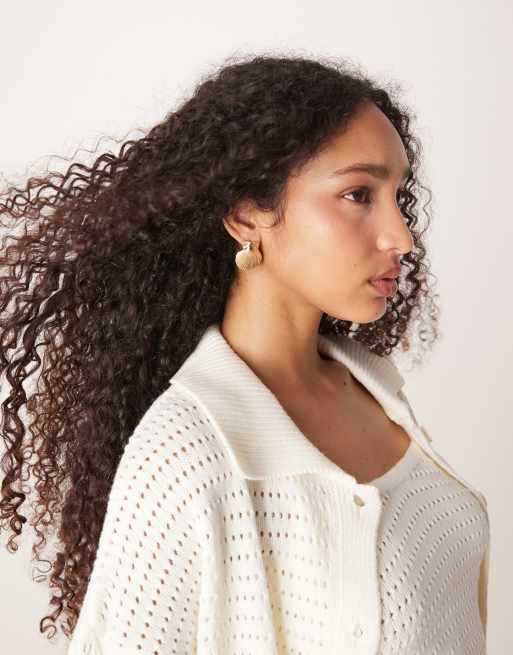Accessorize statement shell drop earrings in gold, 2 of 3