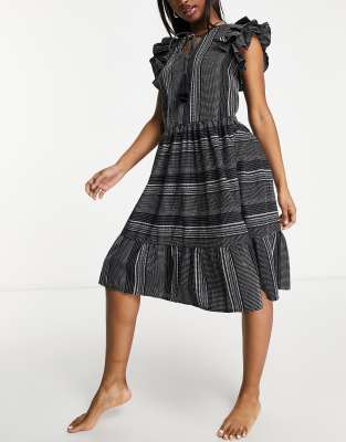 accessorize black beach dress