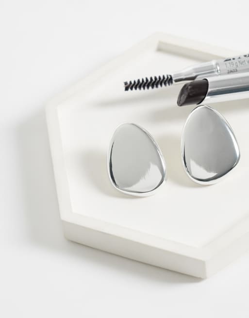 Accessorize statement stud earrings in silver, 2 of 4