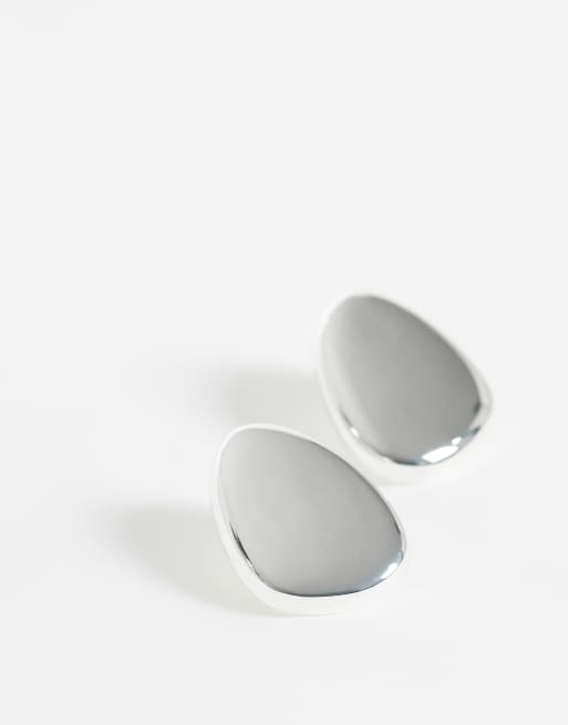 Accessorize statement stud earrings in silver, 3 of 4