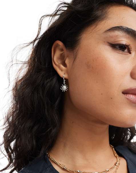 Accessorize sterling silver plated sun drop earrings in silver - view 1
