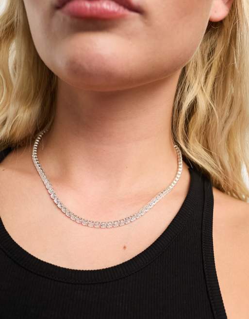 Gold plated hot sale tennis necklace