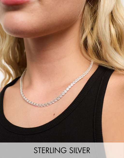 Accessorize – Sterlingsilverpläterat tennis-halsband