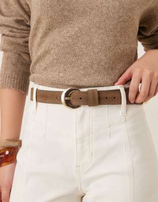 Accessorize Accessorize stitch detail buckle belt in brown