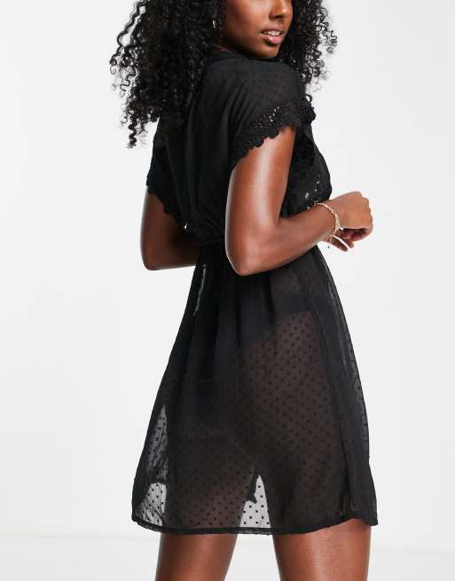 Accessorize - Strand-kimono i sort , 2 af 4
