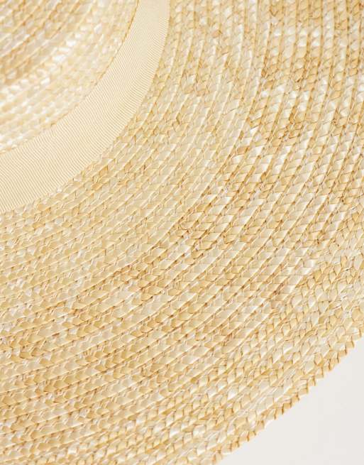Accessorize straw boater fascinator with ribbon detail in natural , 3 of 3