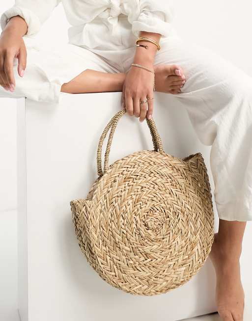 White company straw discount bag