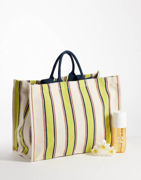 Accessorize stripe large beach tote bag in mutli - view 1