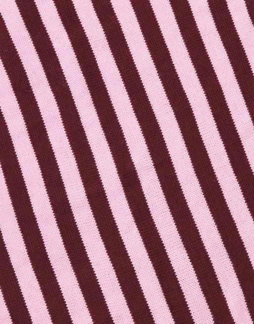Accessorize stripe lightweight triangle scarf in pink and brown, 2 of 3