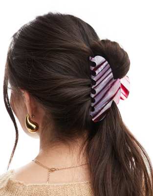 Accessorize Accessorize stripe resin claw clip in burgandy-Red