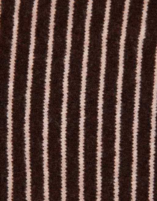 Accessorize stripe triangle scarf in chocolate brown, 2 of 3