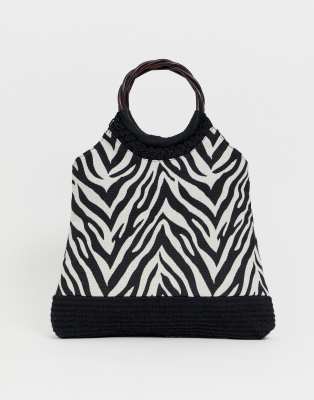 Accessorize - Strotas met zebraprint en rond handvat-Multi Multi