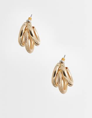 Accessorize - Strukturierte Dreifach-Creolen in Goldoptik-Goldfarben