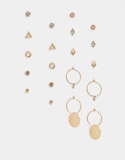 Accessorize stud and hoop multipack in gold