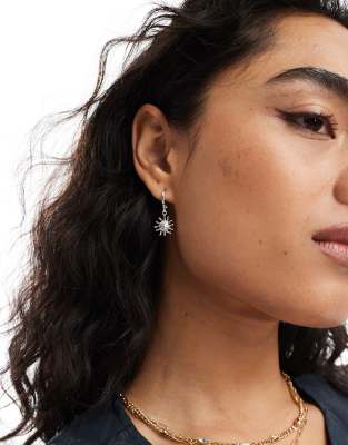 sun drop earrings in silver tone
