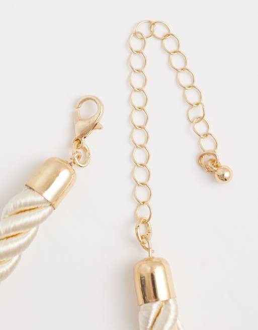 Accessorize – Sunshine – Guldfärgat halsband med snurrad snöre, 4 av 4