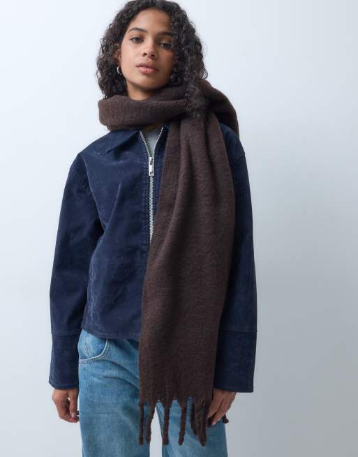 Accessorize super fluffy scarf in chocolate brown, 3 of 5