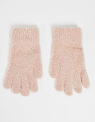 Accessorize – Superflauschige Handschuhe in Rosa