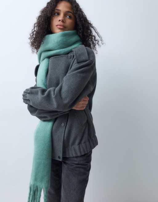 Accessorize superfluffy blanket scarf in turquoise green, 2 of 5