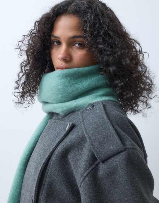 Accessorize superfluffy blanket scarf in turquoise green, 3 of 5