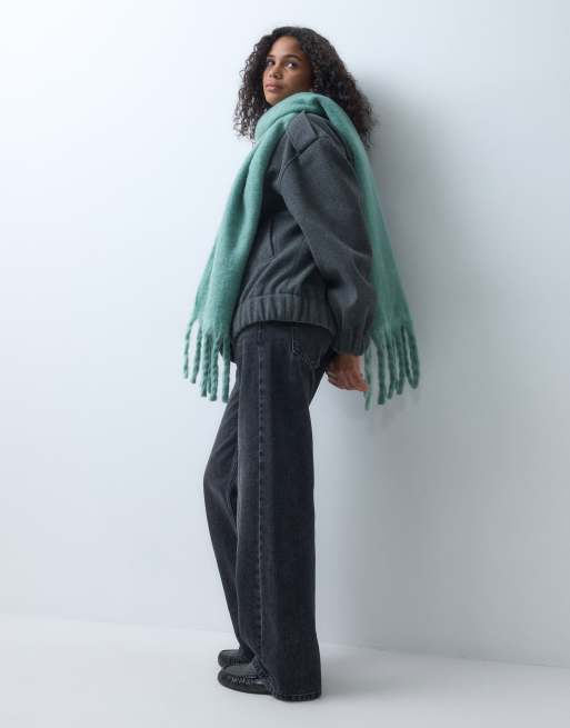 Accessorize superfluffy blanket scarf in turquoise green, 4 of 5