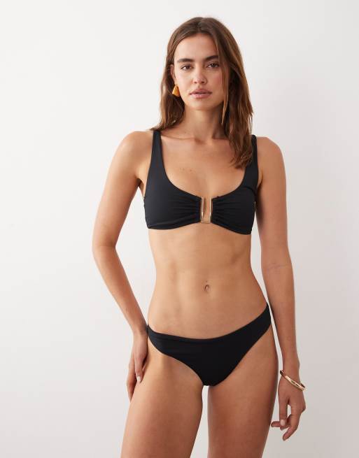 Accessorize – Svart bikiniöverdel med utskurna detaljer, 4 av 4