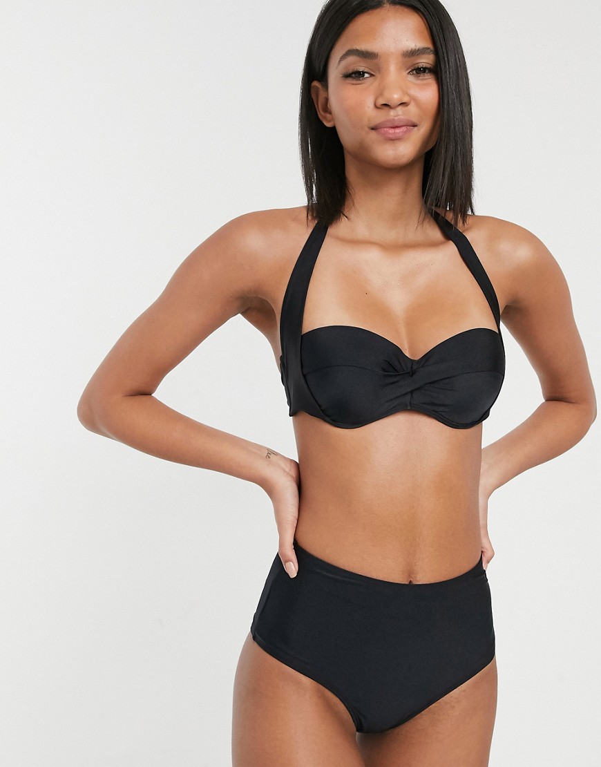 Accessorize – Svart, formad bikiniöverdel i bandeau-modell