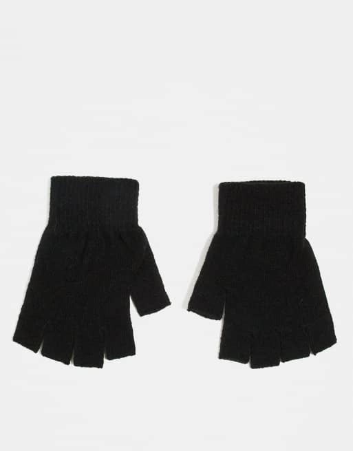 Accessorize – Svarta fingerlösa vantar med superstretch