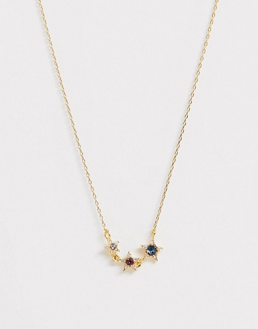 Accessorize Swarovski stone star gold necklace