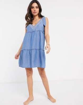 chambray swing dress