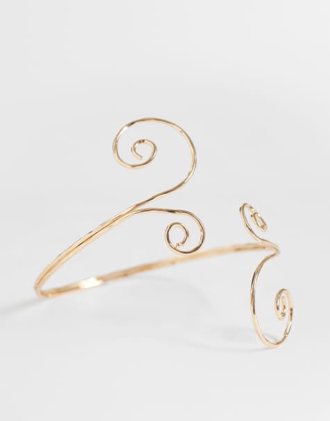 Accessorize swirly arm cuff in gold - view 1