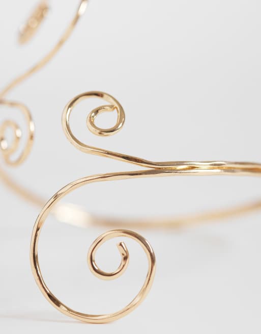 Accessorize swirly arm cuff in gold, 2 of 3