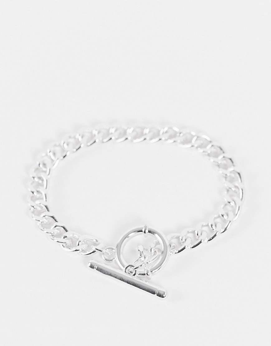 Accessorize t bar chunky chain braclet in silver