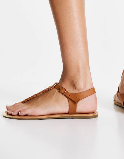 Tan t best sale bar sandals