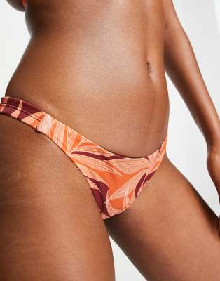 Accessorize Accessorize tanga bikini bottom in tropical print-Multi