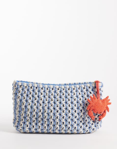 Accessorize - Tasje van macramé met krabhangertjes in multi - view 1