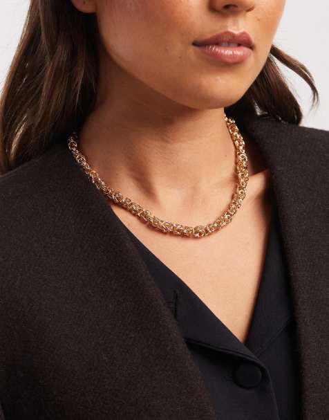 Accessorize textured luxe chain necklace in gold - view 1