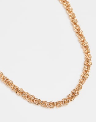 Accessorize Textured Luxe Chain Necklace In Gold