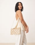 [Accessorize] Accessorize Tianna floral embellished foldover clutch bag in gold No Size Gold