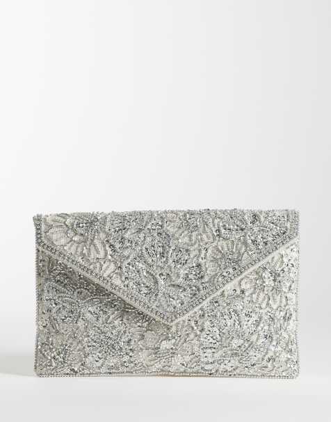 Accessorize tilly envelope clutch in silver - view 1