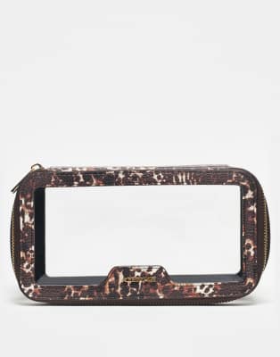 Accessorize Tort Make Up Box Bag In Brown