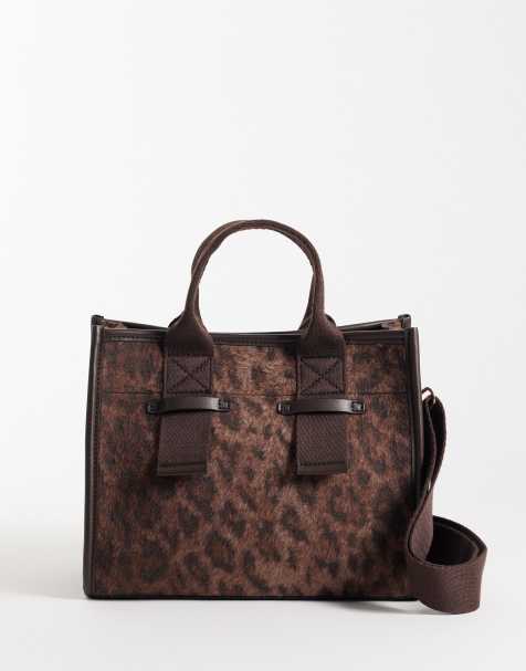 Accessorize tote-taske med hank i leopardprint - view 1