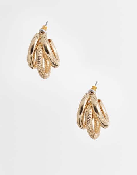 Accessorize - Triple créoles texturées - Doré - view 1