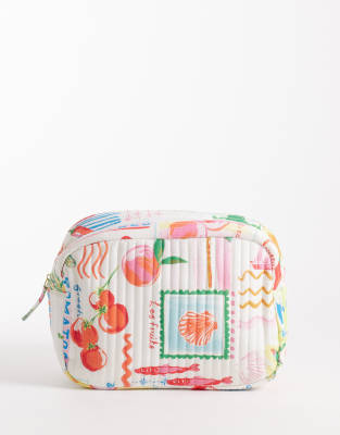 Accessorize - Trousse à maquillage matelassée à imprimé vacances - Multicolore