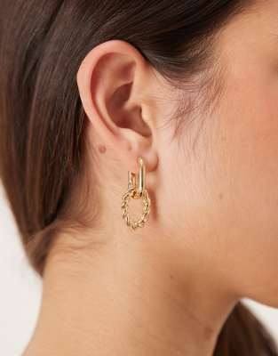 Accessorize twisted link short drop earrings in gold