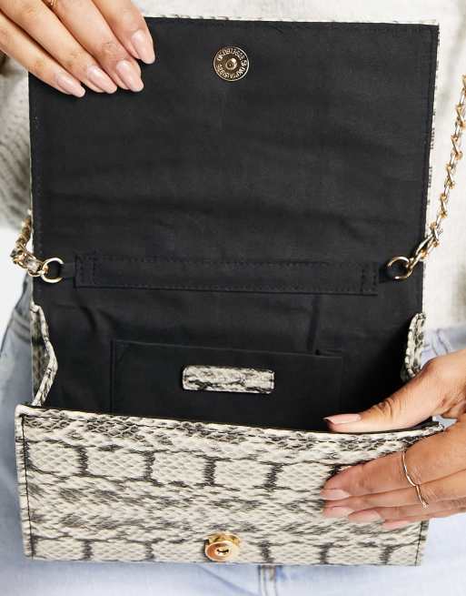 Accessorize – Umhängetasche mit Schlangenmuster, Kette und