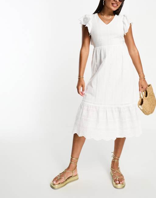 Short sleeve outlet embroidered dress