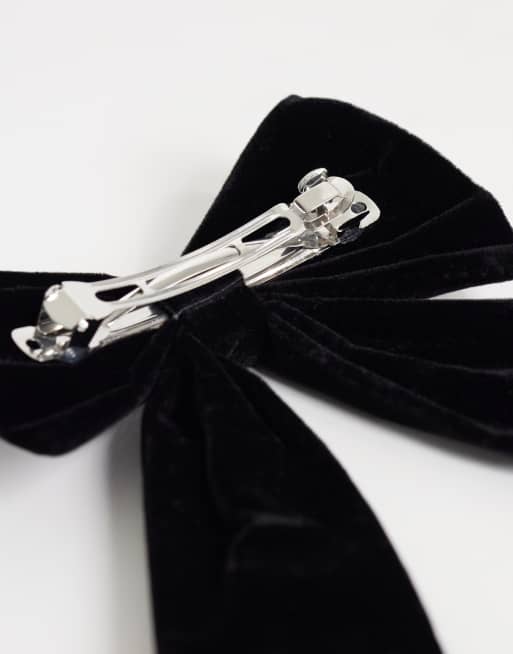 Accessorize velvet hair bow in black, 3 of 3